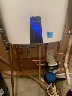 newly installed electric water heater
