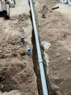 pvc piping underground for new water line